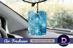 Blue snowy winter Air Freshener PNG Product Image 1