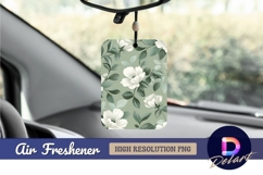 floral pattern white flowers green Air Freshener PNG Product Image 1