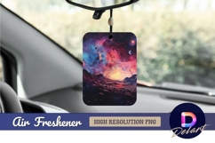 Cosmic landscape with planets and Air Freshener PNG Product Image 1