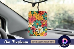 Retro groovy floral pattern colorful Air Freshener PNG Product Image 1