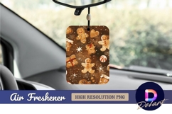Festive gingerbread cookie pattern holiday Air Freshener PNG Product Image 1