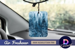 Winter forest scene with snowfall Air Freshener PNG Product Image 1