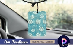 Dandelion seed heads pattern on blue Air Freshener PNG Product Image 1