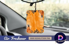 Abstract orange background with floral and Air Freshener PNG Product Image 1