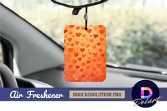 Watercolor hearts pattern orange Air Freshener PNG Product Image 1