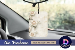 Cream roses on textured background air freshener png Product Image 1