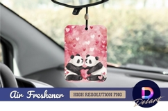 Watercolor pandas love heart Air Freshener PNG Product Image 1