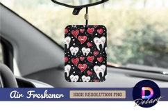 Cute teeth hearts patterned background air freshener png Product Image 1