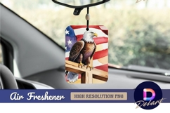 Watercolor eagle perched american flag air freshener png Product Image 1