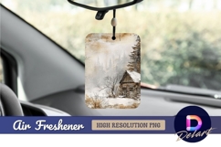 Watercolor winter cabin scene Air Freshener PNG Product Image 1