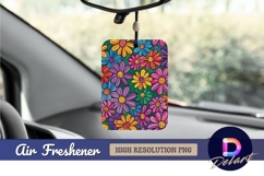 Colorful retro floral pattern air freshener png Product Image 1