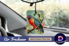 Vintage lorikeet illustration with floral Air Freshener PNG Product Image 1