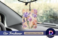 Elegant iris flowers pastel background air freshener png Product Image 1