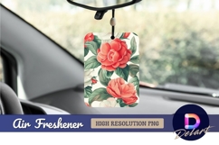 Floral pattern with pink camellias Air Freshener PNG Product Image 1