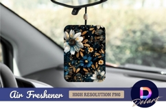 Elegant floral pattern on dark Air Freshener PNG Product Image 1
