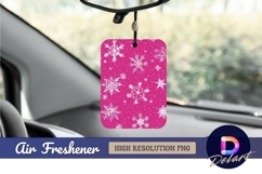 Pink background with white snowflakes Air Freshener PNG Product Image 1