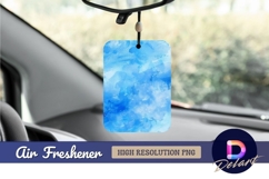 Blue watercolor texture wash artistic Air Freshener PNG Product Image 1