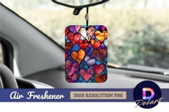 Colorful hearts stained glass Air Freshener PNG Product Image 1