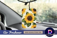 Bright yellow sunflowers with polka dot Air Freshener PNG Product Image 1