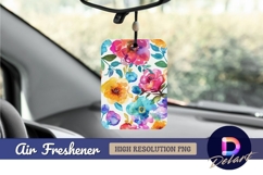 Watercolor floral pattern bright colorful Air Freshener PNG Product Image 1