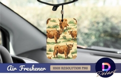 Highland cattle with grass Air Freshener PNG Product Image 1