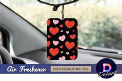 Red and pink hearts on black pattern air freshener Product Image 1