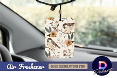 Sparrow birds and floral pattern wallpaper Air Freshener PNG Product Image 1