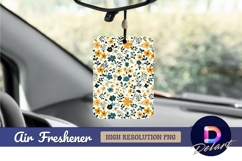 Floral pattern with orange and blue Air Freshener PNG Product Image 1