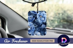 Blue watercolor peony floral Air Freshener PNG Product Image 1