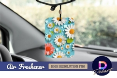 Colorful daisies on light blue Air Freshener PNG Product Image 1