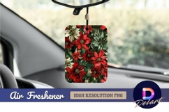 Red and cream floral repeat Air Freshener PNG Product Image 1