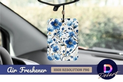 Blue floral watercolor Air Freshener PNG Product Image 1