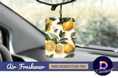 Lemon botanical pattern with bees Air Freshener PNG Product Image 1