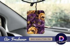 Elegant purple and gold floral Air Freshener PNG Product Image 1