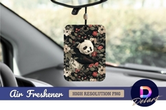 Panda among floral branches and berries Air Freshener PNG Product Image 1