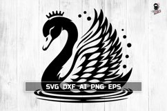 Swan with a Crown SVG, Bird, Animal Cut file Product Image 1