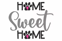 Home Sweet Home - Dog Cat Paws with Heart - Farmhouse Sign Product Image 2