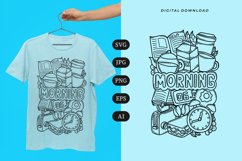 Morning Doodle T-shirt | SVG Product Image 1