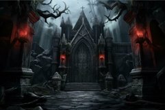 Enigmatic gothic cathedral at night Product Image 1