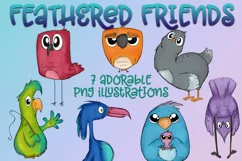 Feathered Friends| Cute and Funny Birds| PNG Illustrations Product Image 1