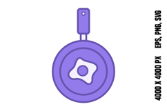 Colored Frying Pan Icon Product Image 1