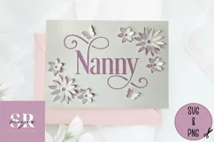 3D Floral Nanny card| Paper cutting | Birthday card SVG. Product Image 2