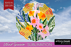 Daffodil Modern Floral Wind Spinner Sublimation PNG Sping Product Image 1