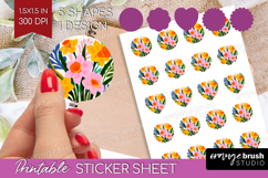 Daffodil Modern Floral Round Sticker Sping Flower Printable Product Image 1