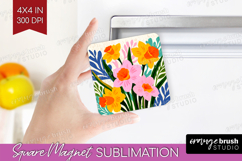 Daffodil Modern Floral Magnet Sublimation Sping Flower PNG Product Image 1