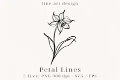 Minimalist Floral Line Art Clipart SVG | PNG | EPS Product Image 1