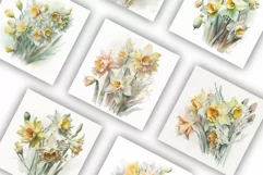 Daffodil Arrangements | Watercolour Clipart JPG Product Image 3