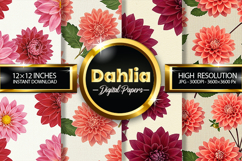 Dahlia Flowers Digital Papers - 04 Variations Product Image 1