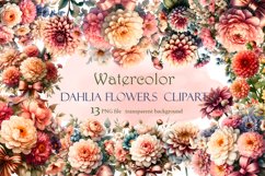 Dahlia Flower Clipart | Floral PNG Design Product Image 1