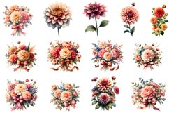 Dahlia Flower Clipart | Floral PNG Design Product Image 2